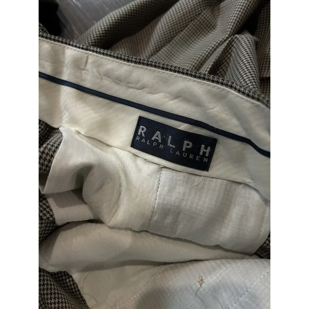 Ralph Ralph Lauren Chino Pants Mens 38x32 Beige Pleated 100% Cotton Preppy‎